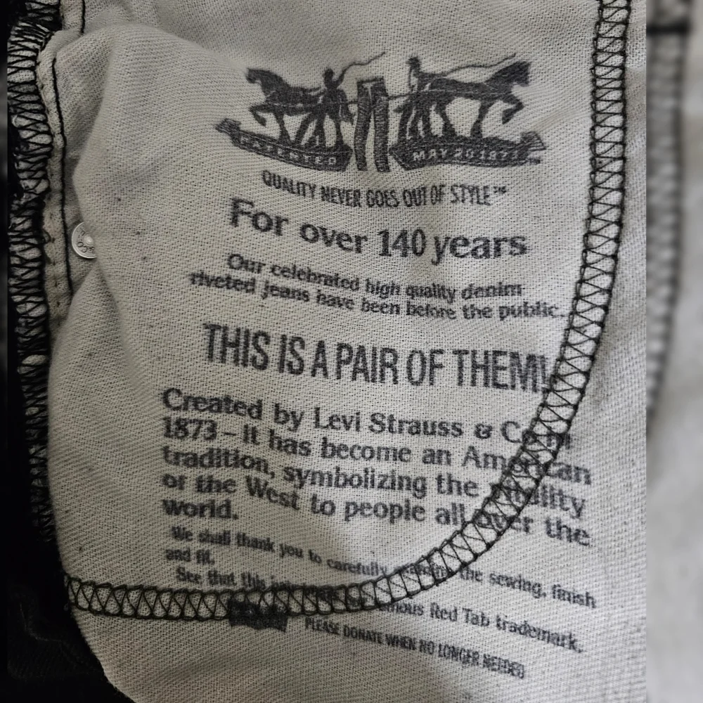 Almost Like New Levi Strauss Black Denim Jeans
